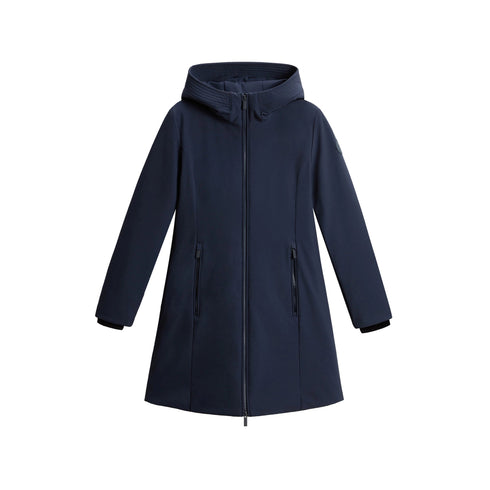 Woolrich Parka Parka Donna lungo Firth liscio Blu - Francavilla Moda